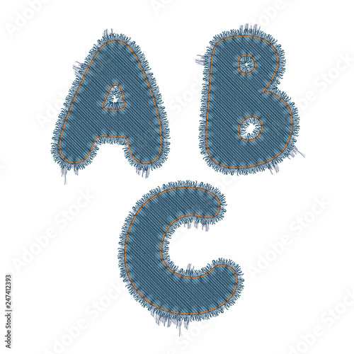 Torn Denim Letters