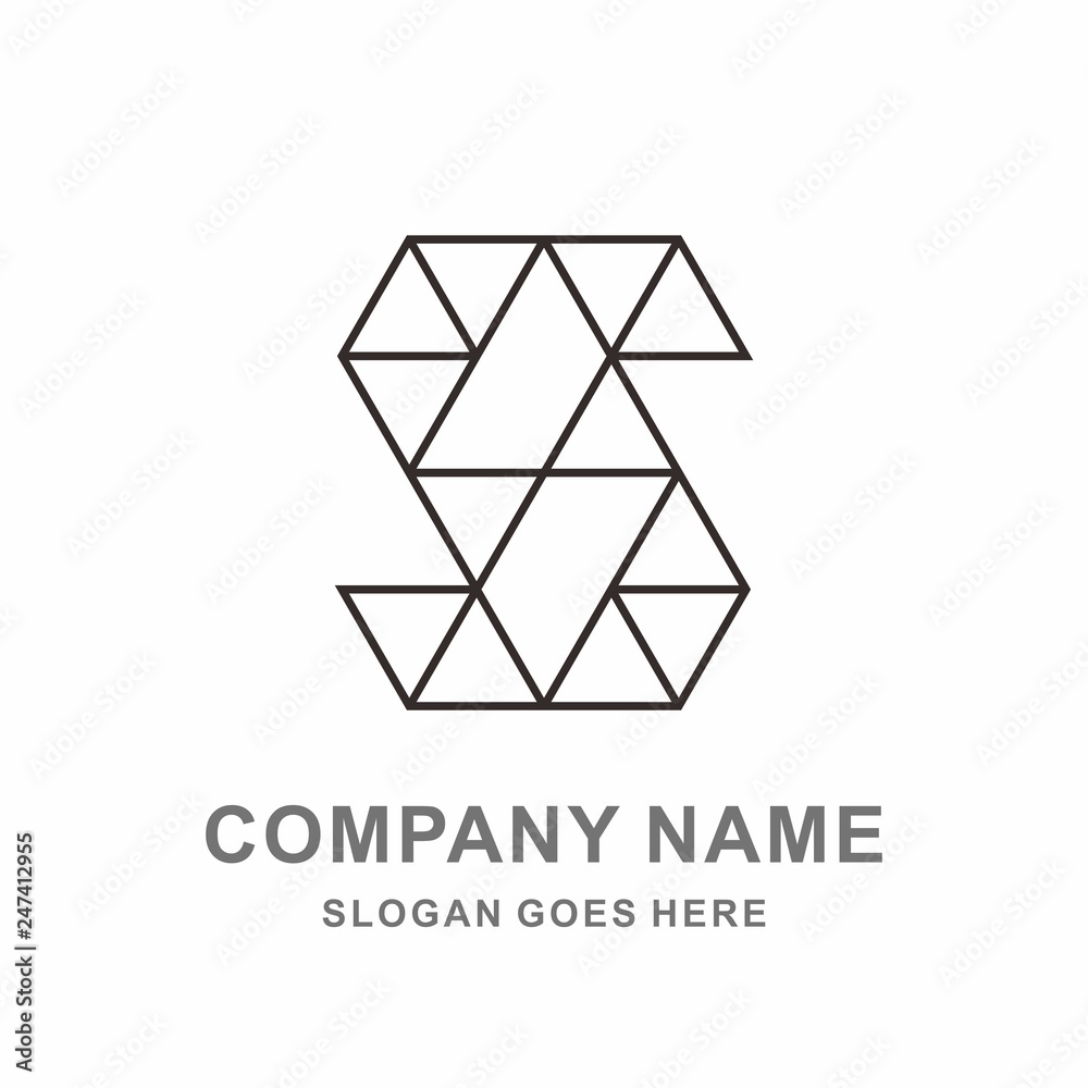 Geometric Square Letter S Business Company Vector Logo Design