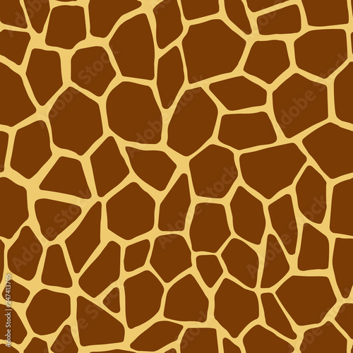 Giraffe skin seamless pattern. Seamless animal print