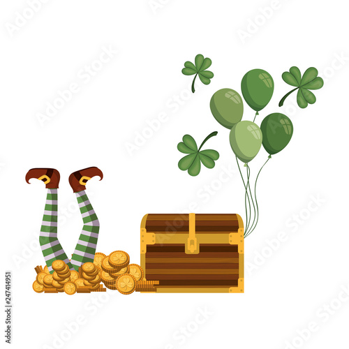 chest with coins isolated icon