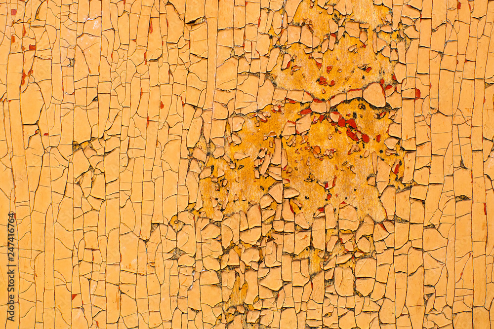 Old wooden rustic material on the wall, peeling paint. Old wooden rustic material on the wall, peeling paint.
