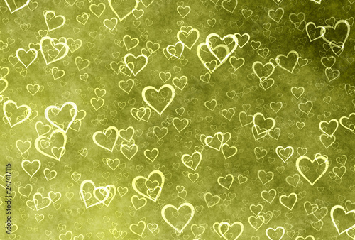 valentine green hearts template