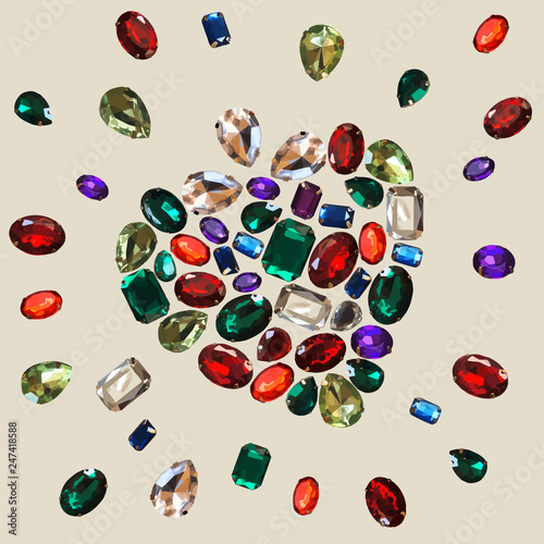 heart shiny stones sparkling jewelry glitters gems background