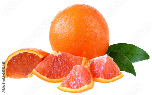 Blood orange slice isolated