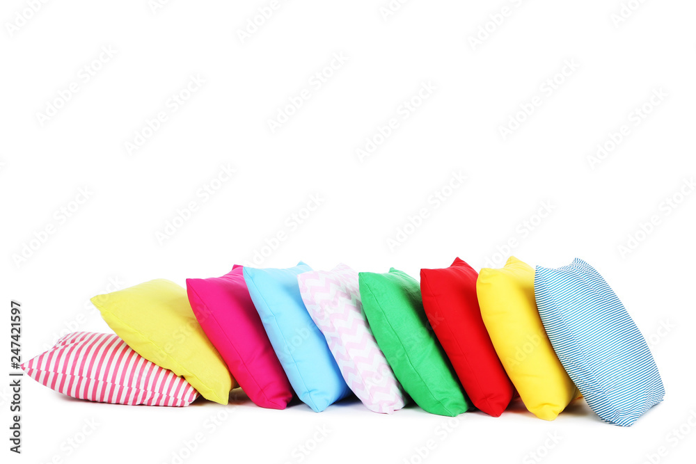 Soft colorful pillows isolated on white background Soft colorful pillows isolated on white background