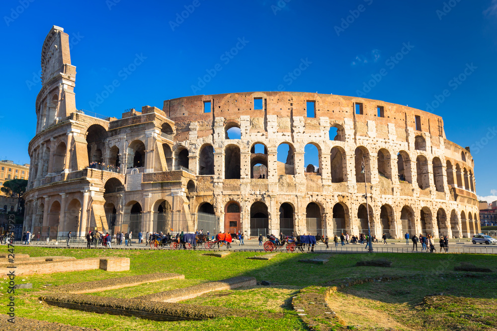 The Colosseum in Rome at sunny day, Italy