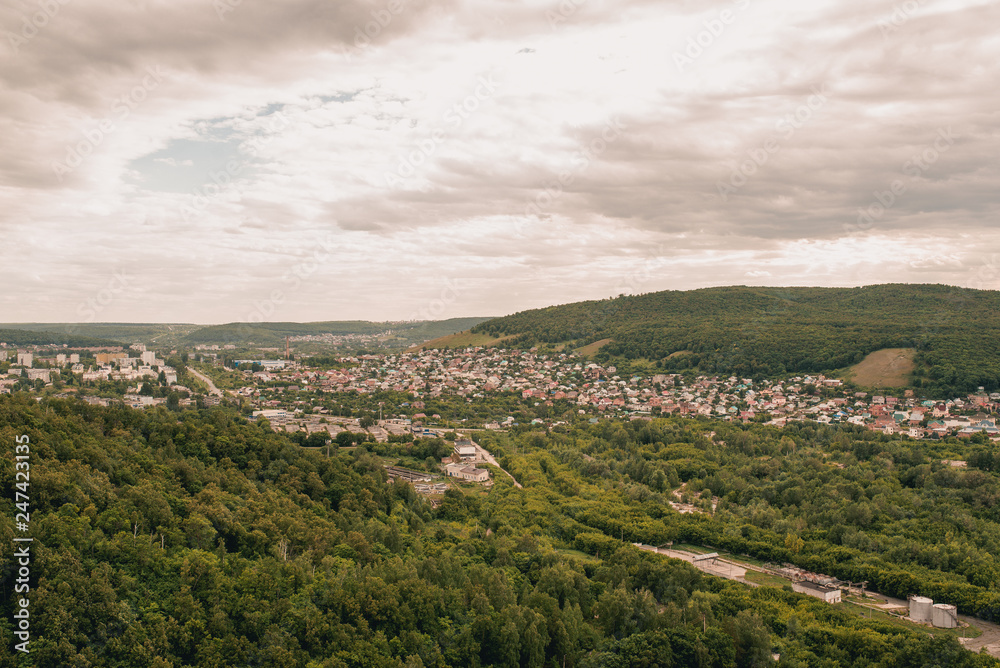 Fototapeta premium Panoramic view from the height of the village