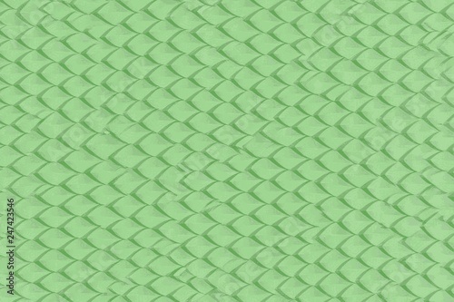 Green abstract dragon or snake scales on the skin