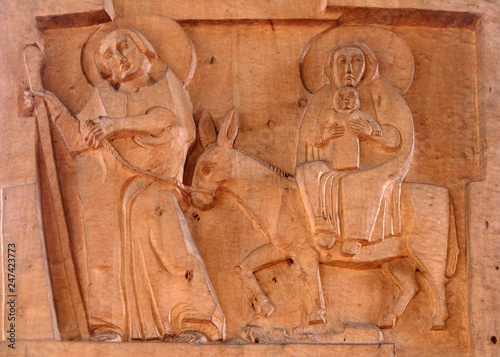 Flight to Egypt, Saint Lawrence church in Kleinostheim, Germany