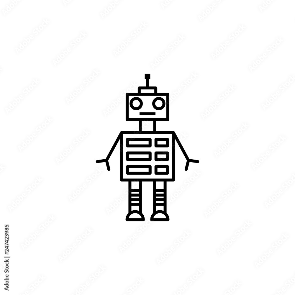 robot, woman outline icon. Signs and symbols can be used for web, logo, mobile app, UI, UX