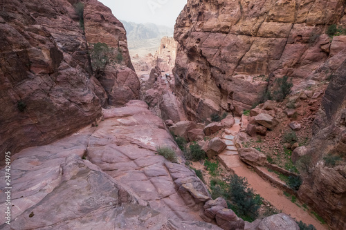 View of rocks in Petra  Jordan 