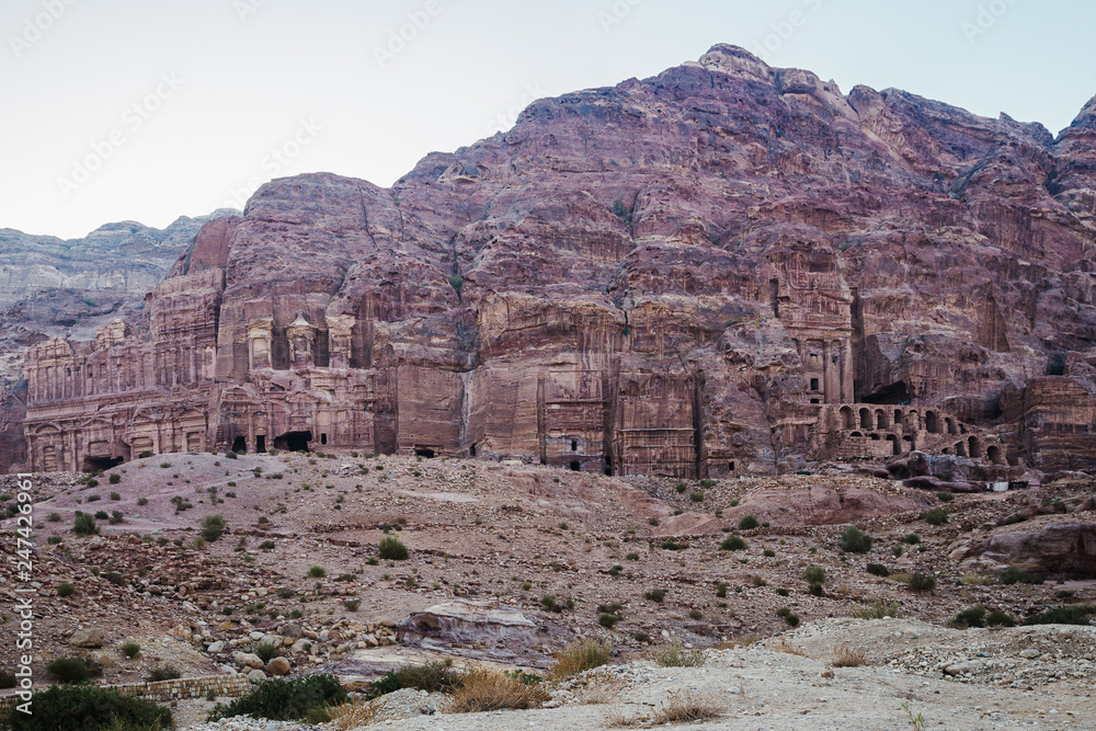 Ancient Nabataeans ruins in Petra Park, Jordan