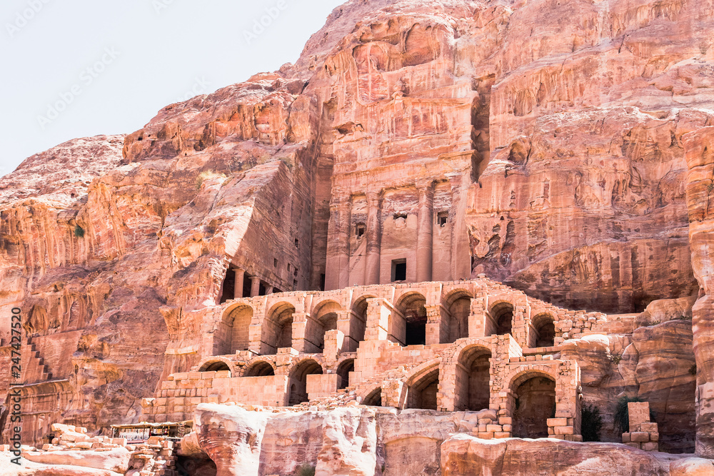 Ancient Nabataeans ruins in Petra Park, Jordan