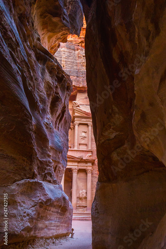 The Siq entrance to Petra Park in Jordan