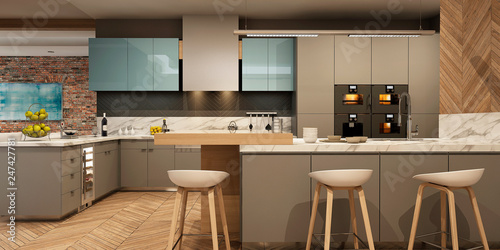 Modern kitchen interior 