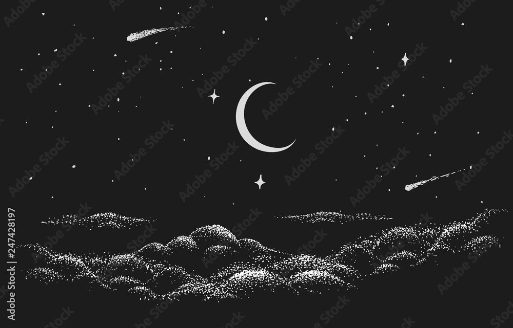 View to night sky