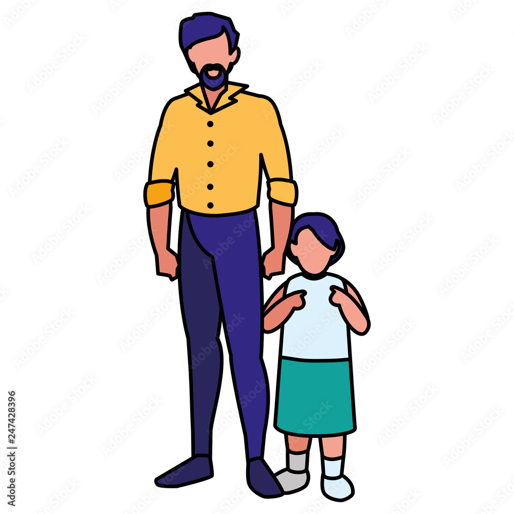 father with daughter characters father with daughter characters