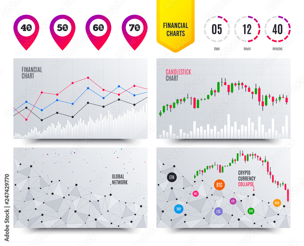 Financial Planning Charts Sale Discount Icons Special Offer Price Signs 40 50 60 And 70 Percent Off Reduction Symbols Cryptocurrency Stock Market Graphs Icons Trendy Design Vector Stock Vector Adobe Stock