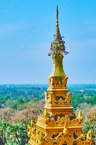 The view from the top of Mahazedi Paya, Bago, Myanmar photo