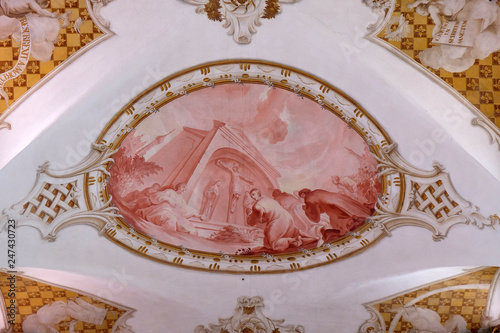 Frescoes on the ceiling of the monastery church of St. John in Ursberg, Germany  photo