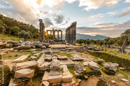 Soke, Milas - Turkey. January 13, 2019. Zeus Lepsynos Temple in Euromos.