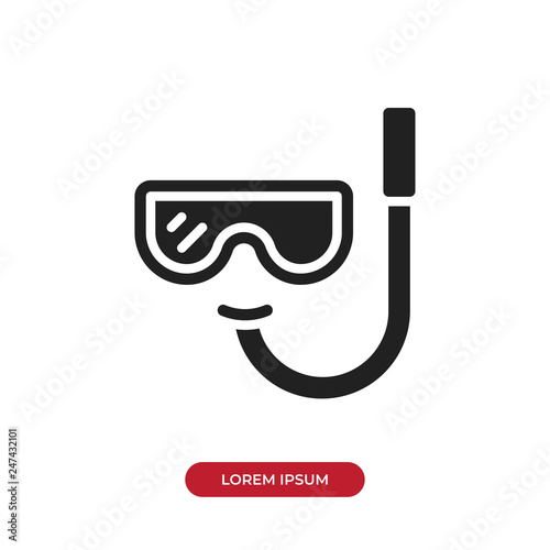 Filled Scuba icon vector isolated on white background. Modern symbol in trendy flat style for mobile app and web design.