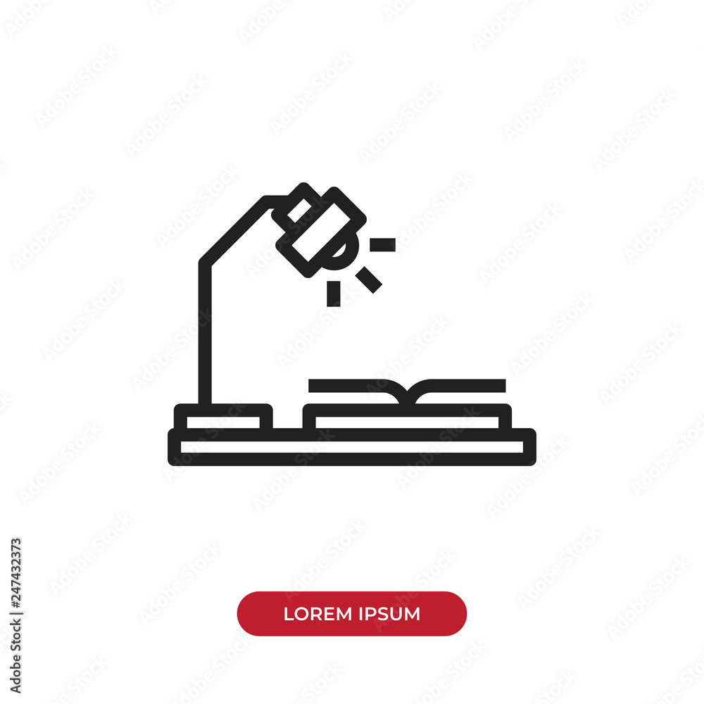 Desk with lamp vector icon Desk with lamp vector icon