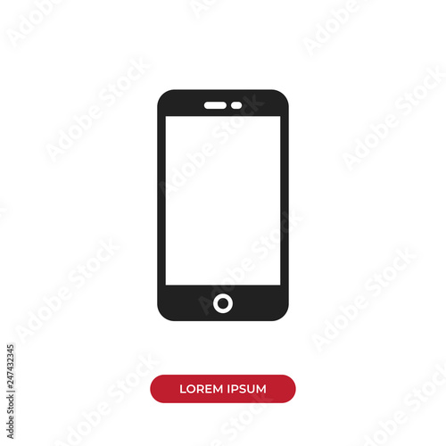 Filled Smartphone icon vector isolated on white background. Modern symbol in trendy flat style for mobile app and web design.