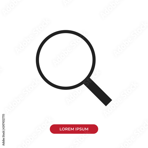 Filled Search icon vector isolated on white background. Modern symbol in trendy flat style for mobile app and web design.