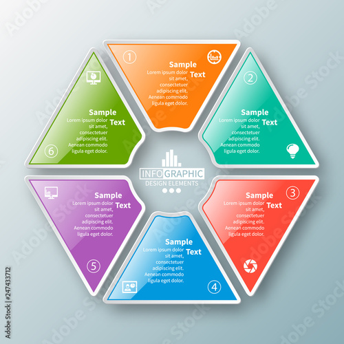 Abstract 3D Paper Infographics. Business template .Vector illustration