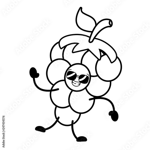 kawaii grapes cartoon character