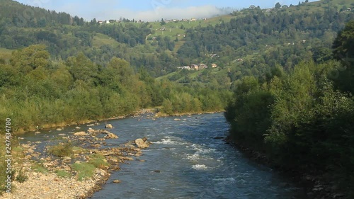 Mountain Cheremosh River in Verkhovyna, Carpathian. Ukraine photo