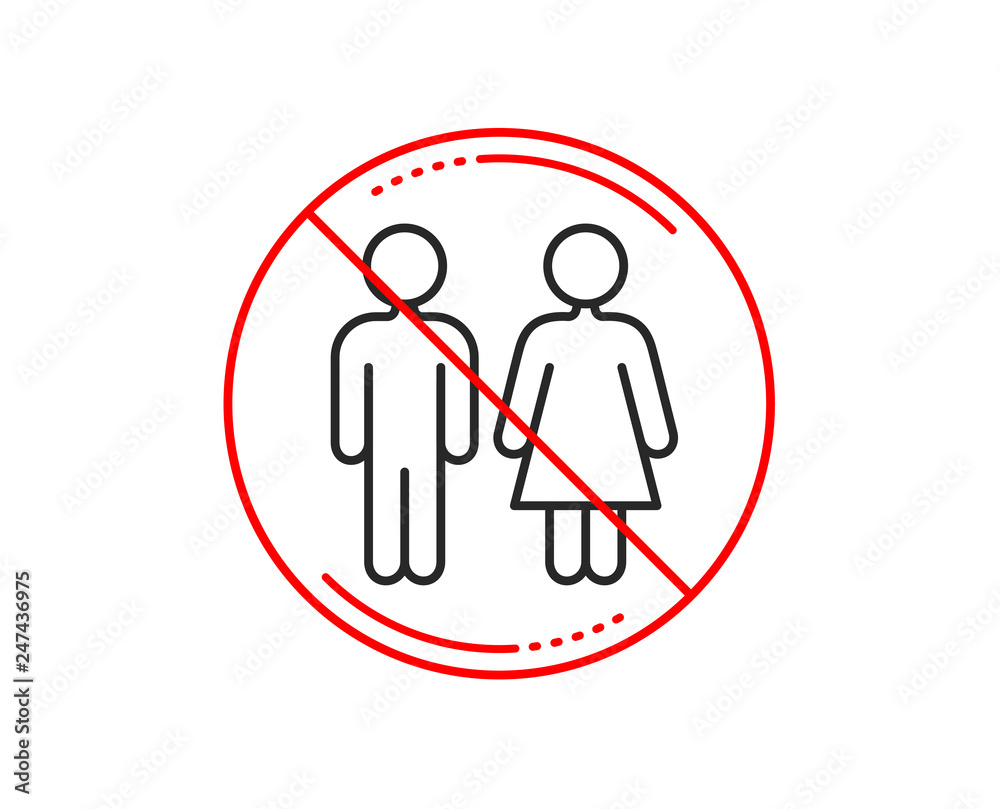 No or stop sign. Restroom line icon. WC toilet sign. Public lavatory  symbol. Caution prohibited ban stop symbol. No icon design. Vector Stock  Vector | Adobe Stock