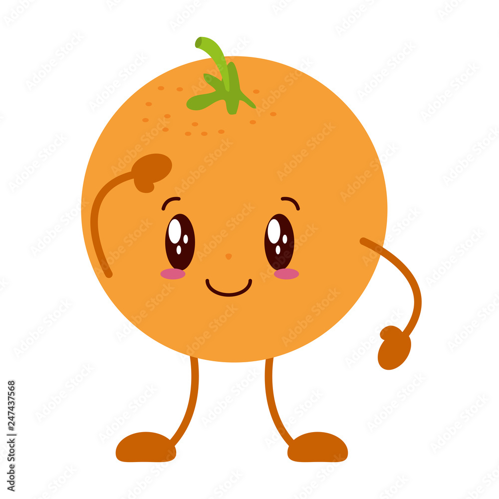 kawaii orange cartoon character kawaii orange cartoon character