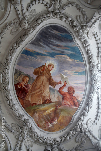 Beautiful religious fresco in Benediktbeuern, Germany