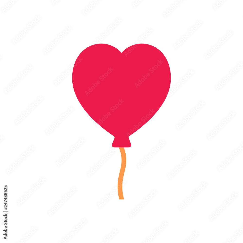 Happy valentine's day with heart balloon. concept of flirt, surprise, relationship, event, joy, amour, baloon. isolated on white background. flat style trend modern logo design vector illustration Happy valentine's day with heart balloon. concept of flirt, surprise, relationship, event, joy, amour, baloon. isolated on white background. flat style trend modern logo design vector illustration