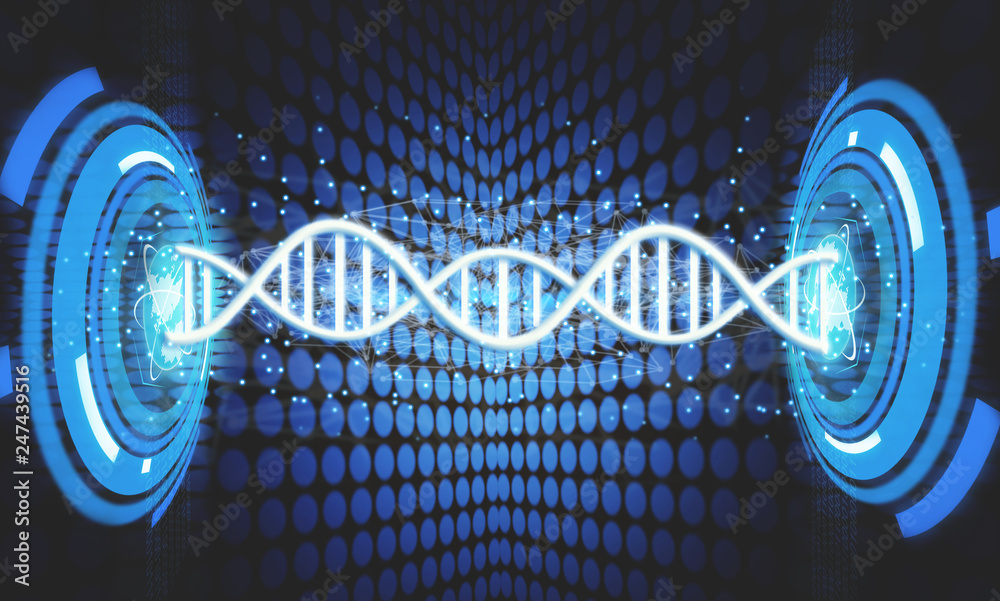 Dna Spril Code Spiral DNA molecules. Structure of the genetic code Stock Illustration ...