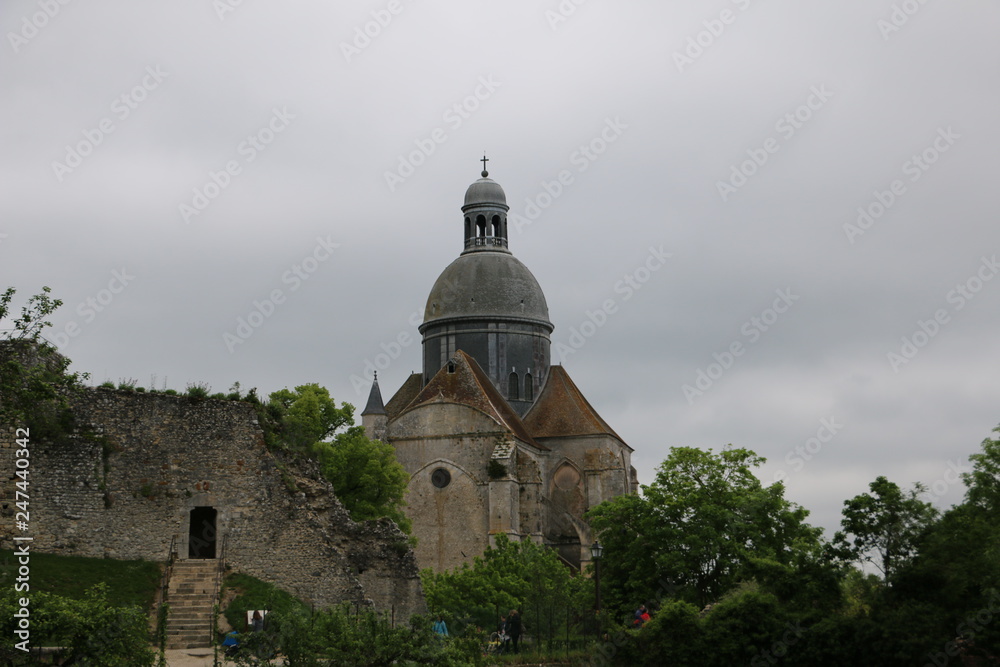 Gothic, historic Collegiate Church Saint-Quiriace in Provins, UNESCO, Seine-et-Marne, Ile-de-France