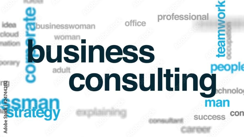 Business consulting animated word cloud. Kinetic typography. Business consulting animated word cloud. Kinetic typography.