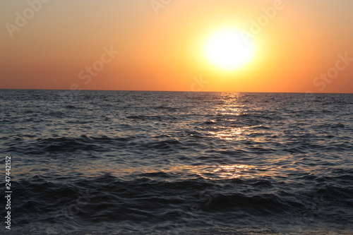 sunset on the sea