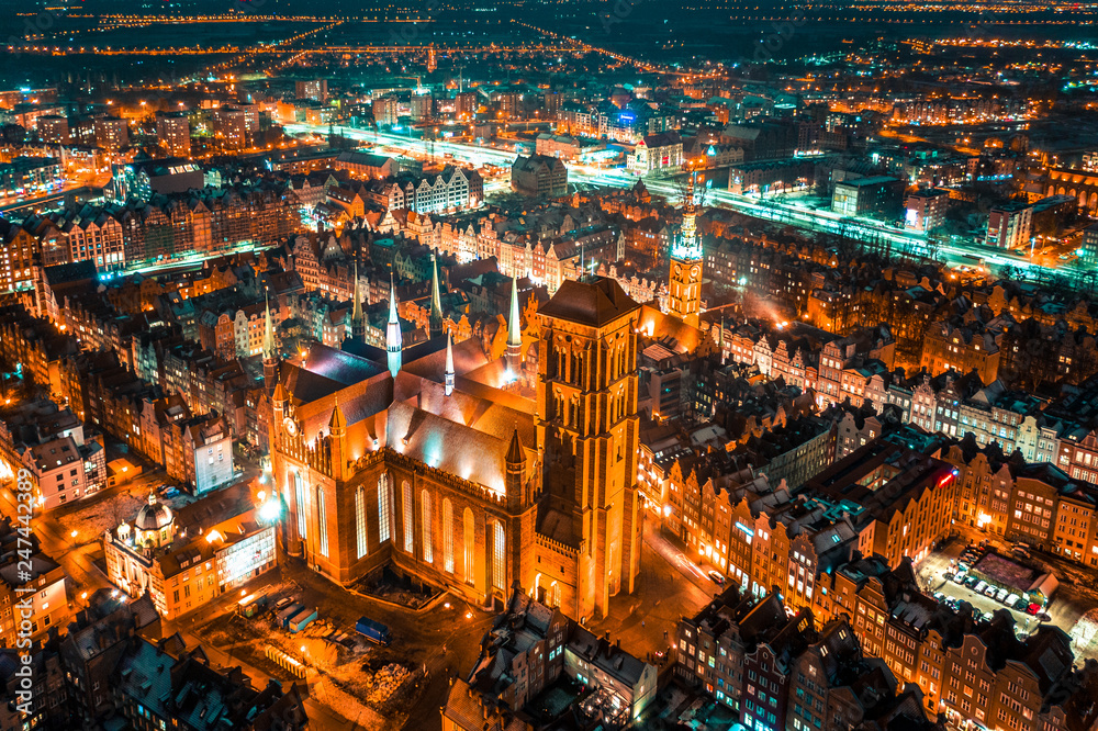 Fototapeta premium Gdańsk z lotu ptaka