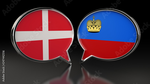 Denmark and Liechtenstein flags with Speech Bubbles. 3D illustration Free Download Denmark and Liechtenstein flags with Speech Bubbles. 3D illustration - GFXLoad