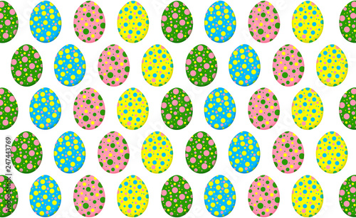Multicolored easter eggs isolated on white background