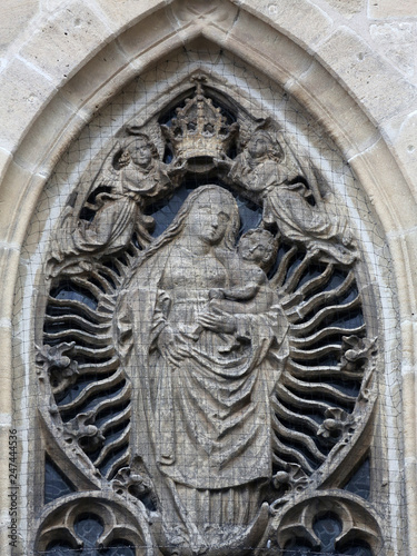 Virgin Mary with baby Jesus, Collegiate Church of St. George in Tubingen, Germany 