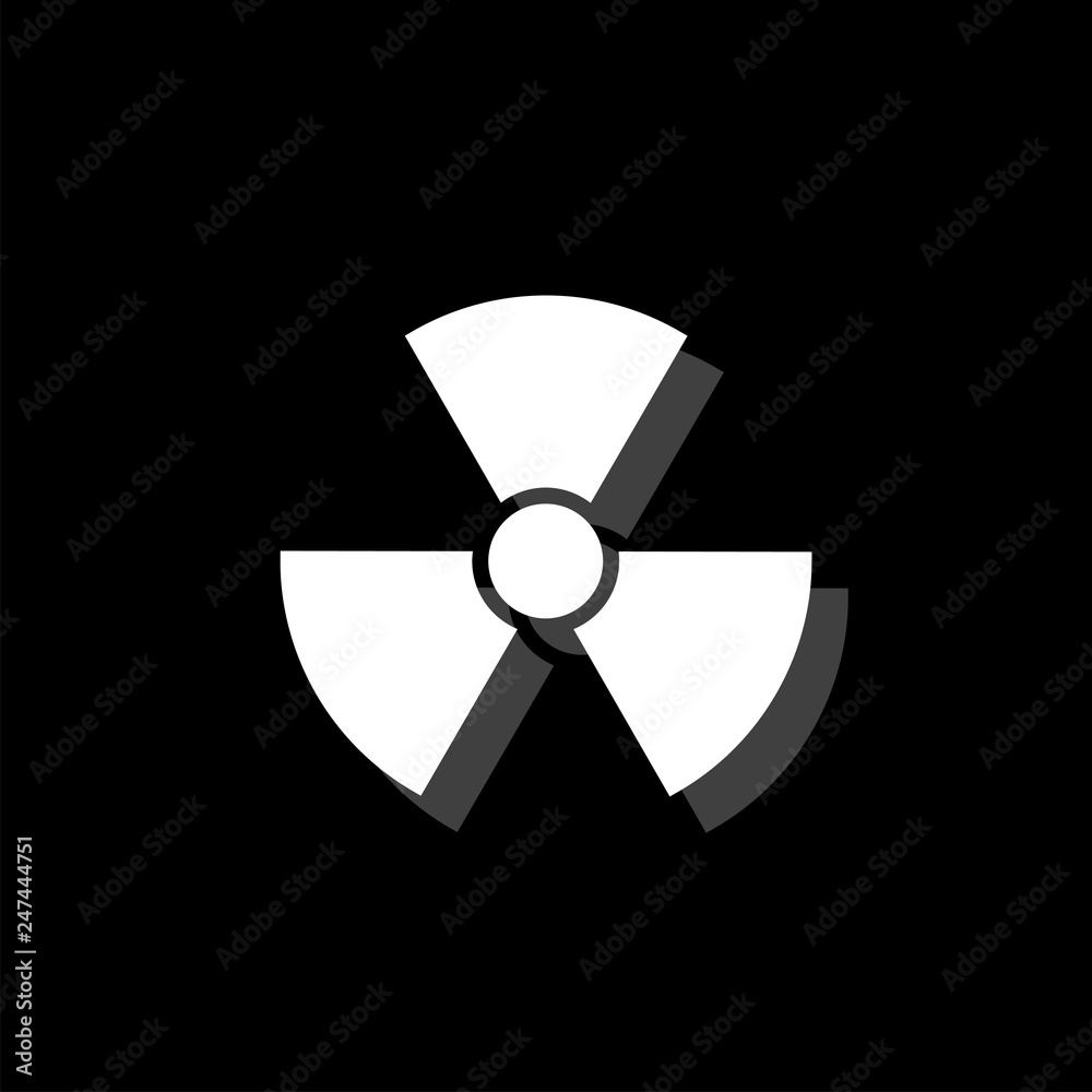 Radiation icon flat Radiation icon flat