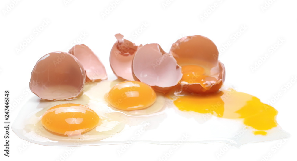 Broken egg isolated on white background Broken egg isolated on white background