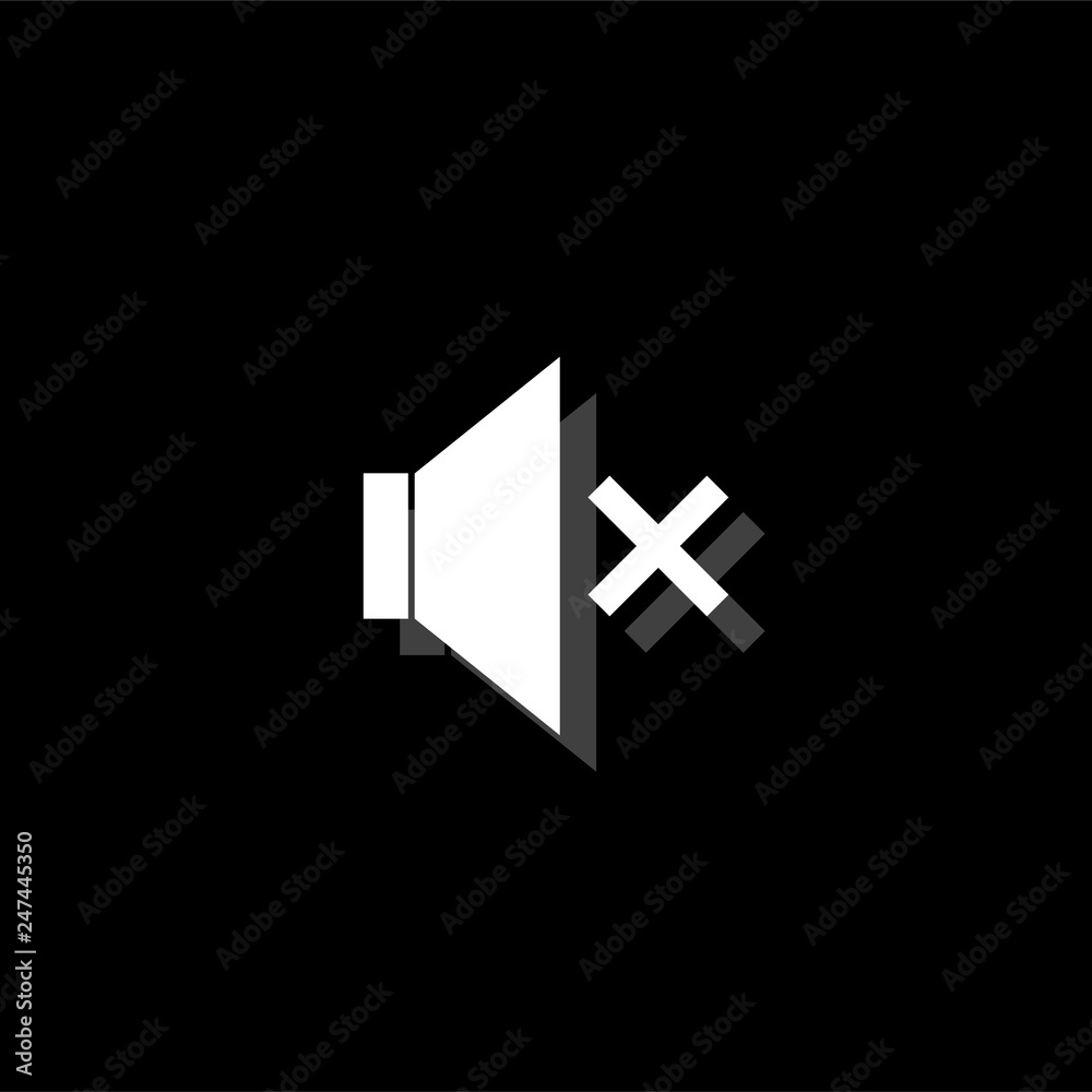 Fototapeta premium Mute icon flat