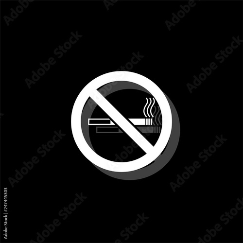 No smoking icon flat