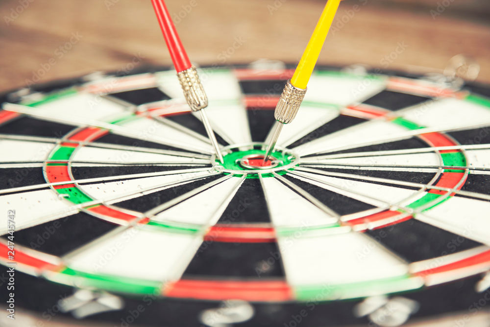 Darts Board with wooden background Darts Board with wooden background
