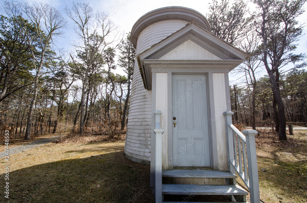 The historical Three Sisters Lighthouses on Cape Cod Massachusetts, New England